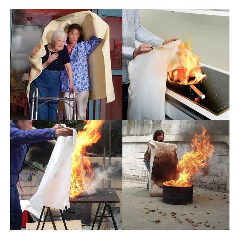 Gihunk Welding Blanket Heavy Duty Fiberglass Fire Blanket Protect Work Area from Sparks (10Ft x 10 Ft) - Image 3